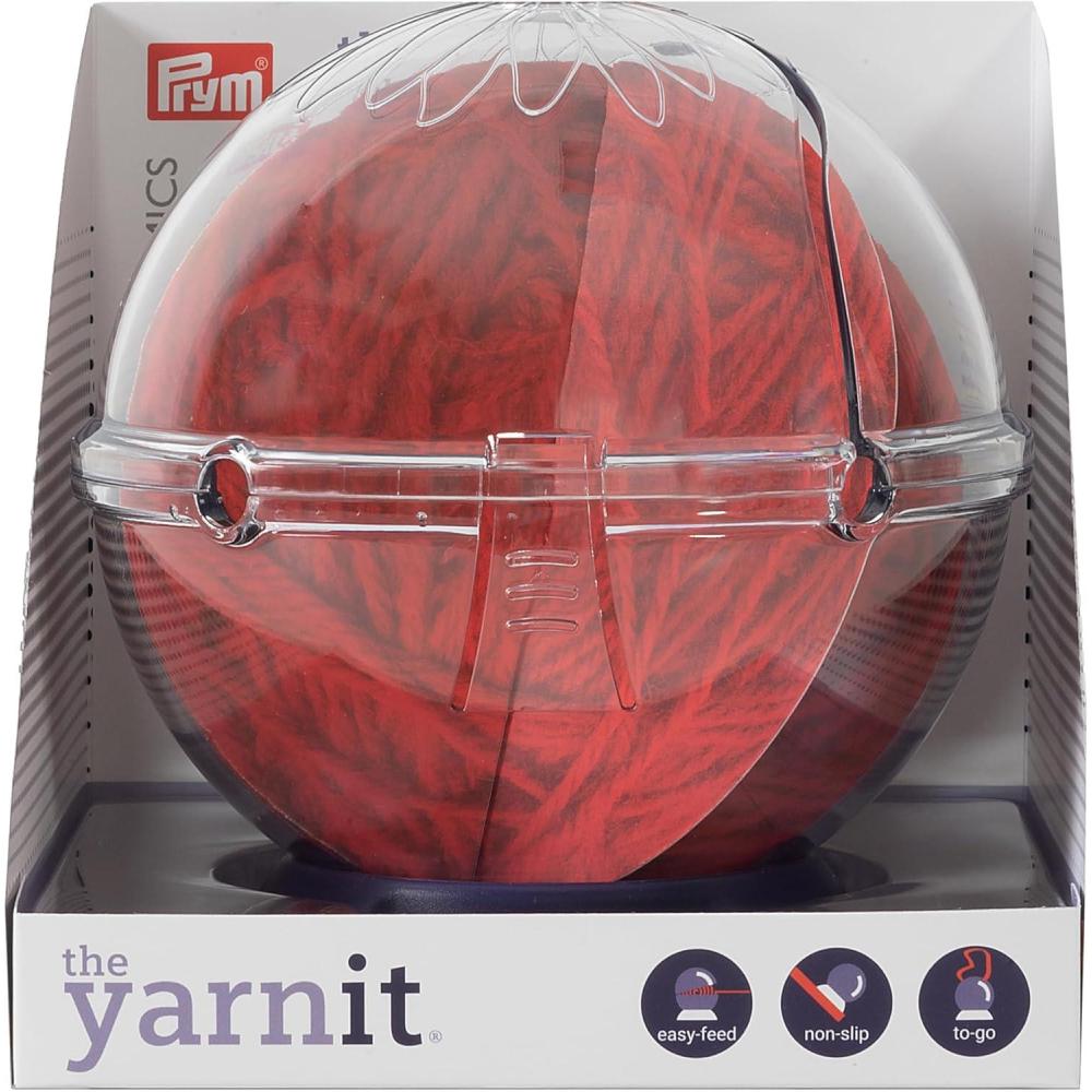 imagePrym Yarnit Travel Yarn Holder for Knitting amp Crochet  Prevents Tangles with Two Yarn Channels Shoulder Strap NonSlip Base amp Hidden Storage