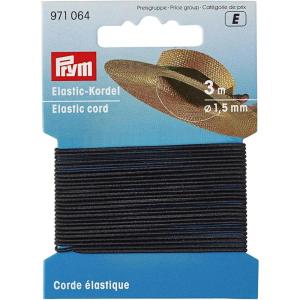 Prym 1.5mm Elastic Cord, Black, 3 M(Black)