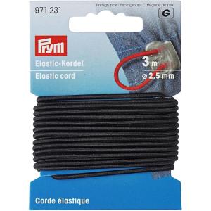 Prym 2.5mm Elastic Cord, Beige, 3 M(Black)