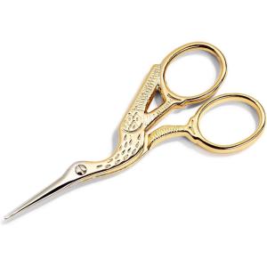 Prym 3-1/2″ Stork Embroidery Scissors, Gold