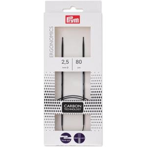 Prym 32″ Ergonomic Circular Knitting Needles, Carbon, US 1.5 (2.5mm)