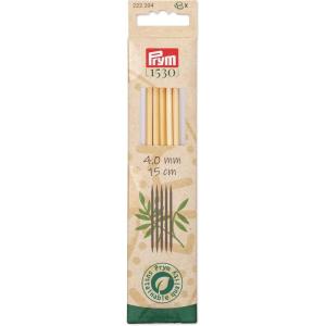 Prym 6″ Double Point Knitting Needles, Bamboo, US 2 (3mm)(US 6 (4 mm))