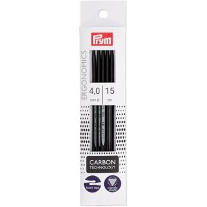 Prym 6″ Ergonomic Double Point Knitting Needles, Carbon, US 0 (2mm)(US 6 (4 mm))