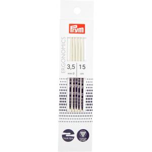 Prym 6″ Ergonomic Double Point Knitting Needles, US 6 (4mm)(US 4 (3.5mm))