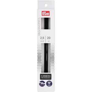 Prym 8″ Ergonomic Double Point Knitting Needles, Carbon, US 6 (4.0mm)(US 1.5 (2.5 mm))