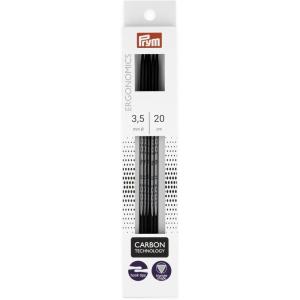 Prym 8″ Ergonomic Double Point Knitting Needles, Carbon, US 6 (4.0mm)(US 4 (3.5 mm))