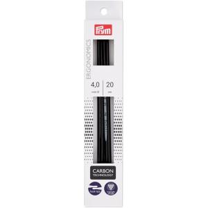 Prym 8″ Ergonomic Double Point Knitting Needles, Carbon, US 6 (4.0mm)(US 6 (4 mm))