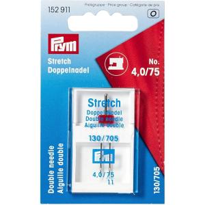 Prym Double Sewing Machine Needle, Stretch, Size 4 (No. 75)