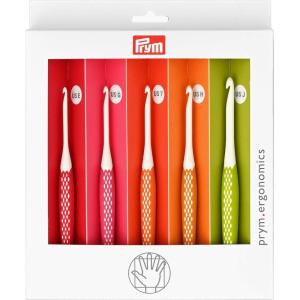 Prym Ergonomics Crochet Hook Set, Large (7mm, L, M, N, O)(Small (E  G  7  H  J))