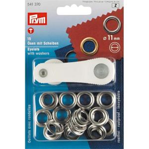 Prym Eyelets and washers 11 mm Silver with Tools 15pc(A)