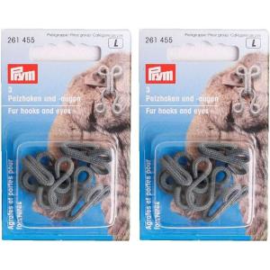Prym Fur Hooks & Eyes, Gray, 3 PC(One Size (Pack of 2))