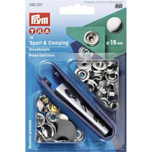 Prym Sport 15 mm Silver with Tools 10pc(14.0 x 9.3 x 1.9 cm)