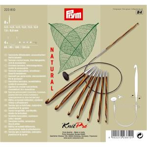 Prym Tunisian Crochet Hook Set, Natural, 3.5-8mm(Multicolor)