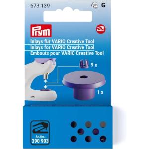 Prym Vario Creative Inlays 10pc Fastener Tool, Purple 10 Count(Dedicated holder & pedestal set)