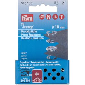 Prym Vario Creative Jersey Fasteners, 14.0 x 6.7 x 2.0 cm, Silver 20 Count(14.0 x 6.7 x 2.0 cm)