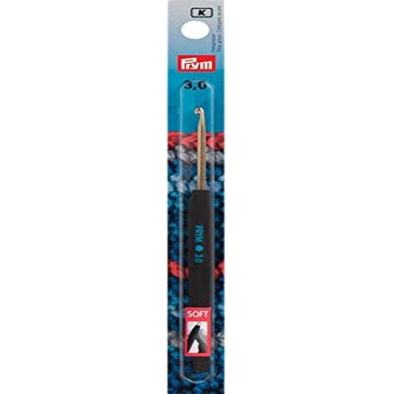 imagePrym 6 Crochet Hook Aluminum with Soft Grip 5mm3 0mm