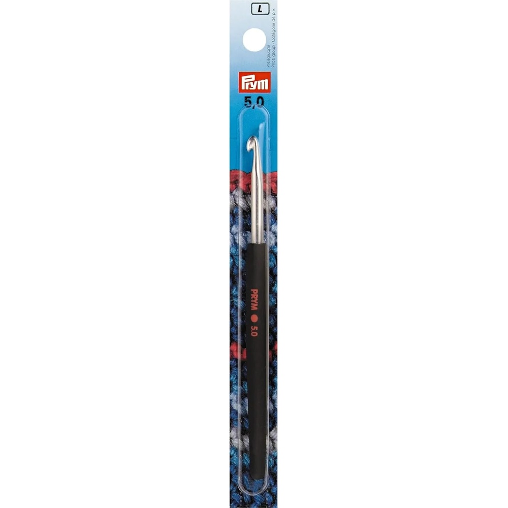 imagePrym 6 Crochet Hook Aluminum with Soft Grip 5mmUS H 5 mm