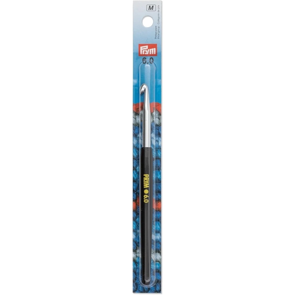 imagePrym 6 Crochet Hook Aluminum with Soft Grip 5mmUS J 6 mm