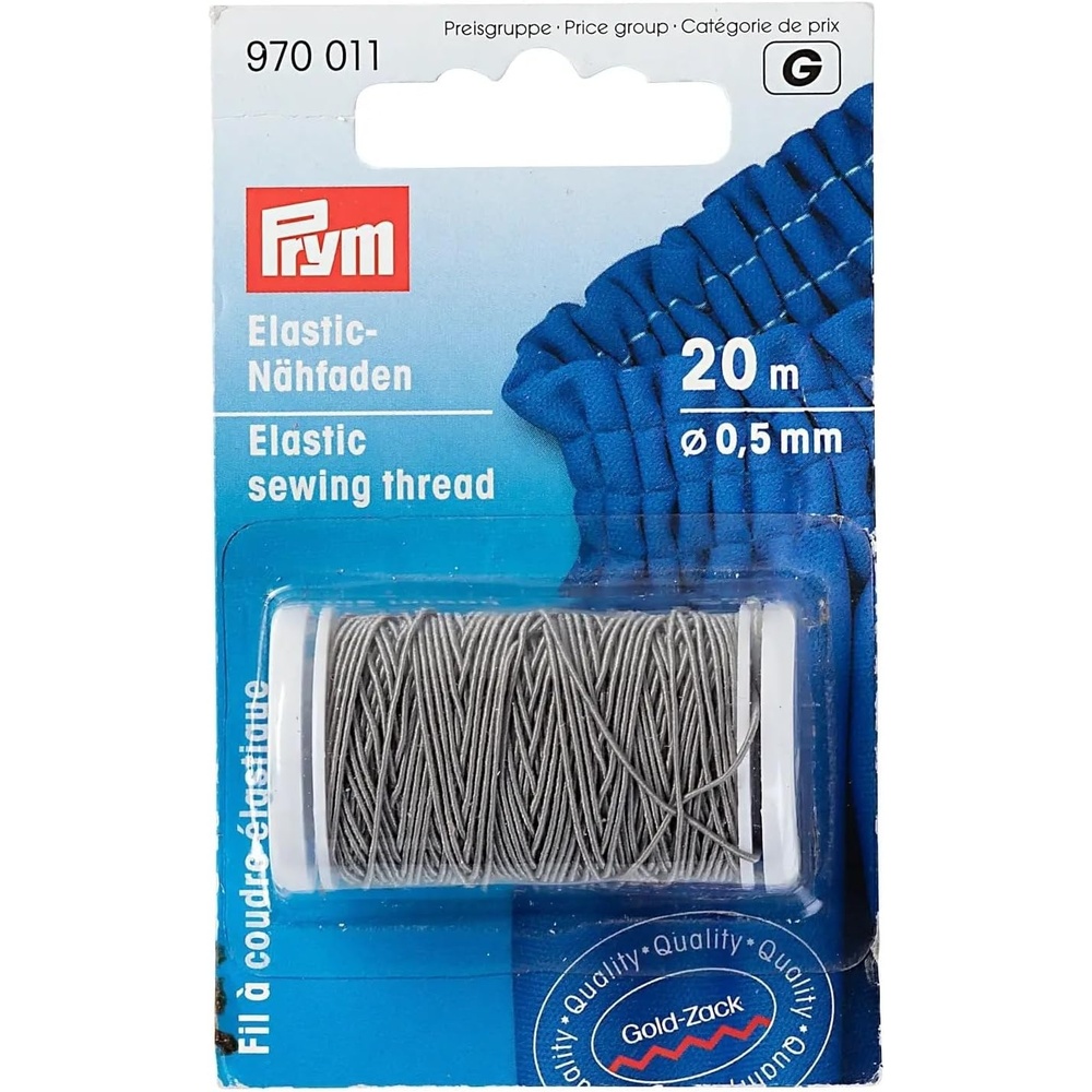 imagePrym Elastic Sewing Thread Light Gray 22 YD 20 MOne Size