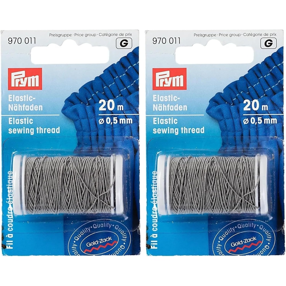 imagePrym Elastic Sewing Thread Light Gray 22 YD 20 MOne Size Pack of 2