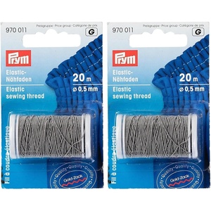 Prym Elastic Sewing Thread, Light Gray, 22 YD (20 M)(One Size (Pack of 2))