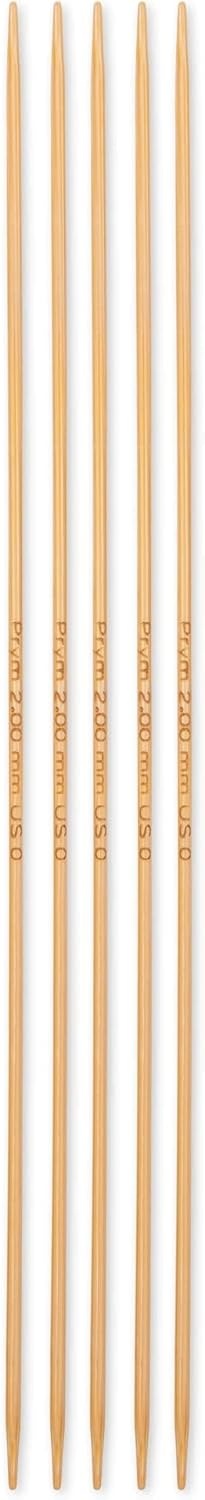 imagePrym 8 Double Point Knitting Needles Bamboo US 0 2mmUS 0 2 mm