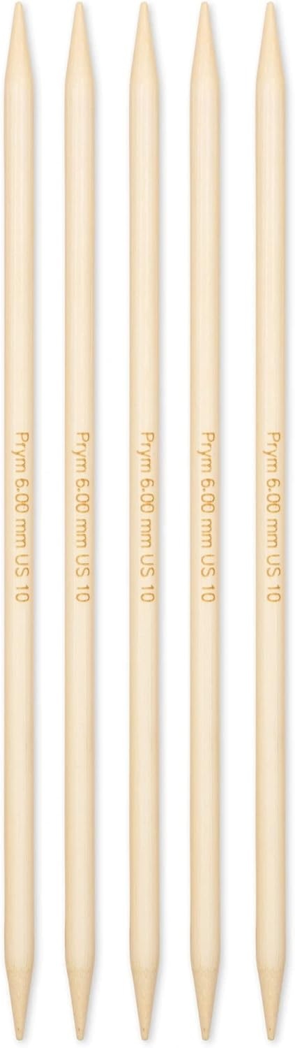 imagePrym 8 Double Point Knitting Needles Bamboo US 0 2mmUS 10 6 mm
