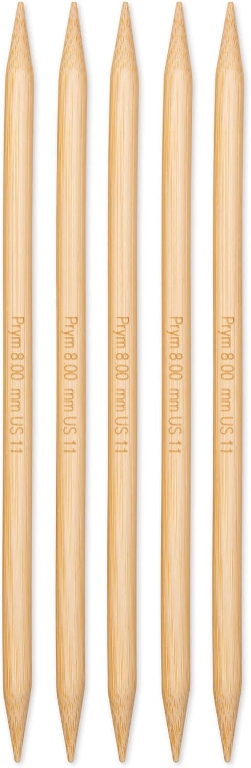 imagePrym 8 Double Point Knitting Needles Bamboo US 0 2mmUS 11 8 mm