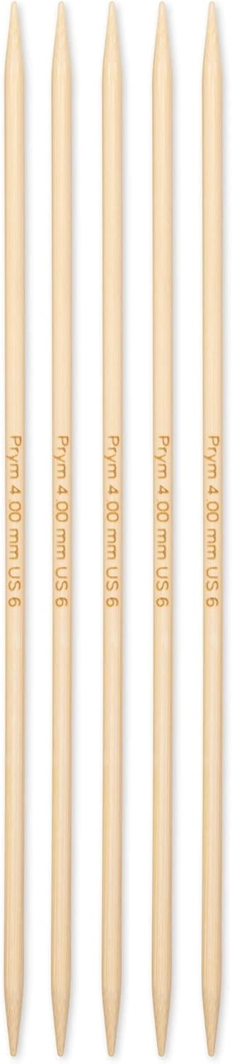 imagePrym 8 Double Point Knitting Needles Bamboo US 0 2mmUS 6 4 mm