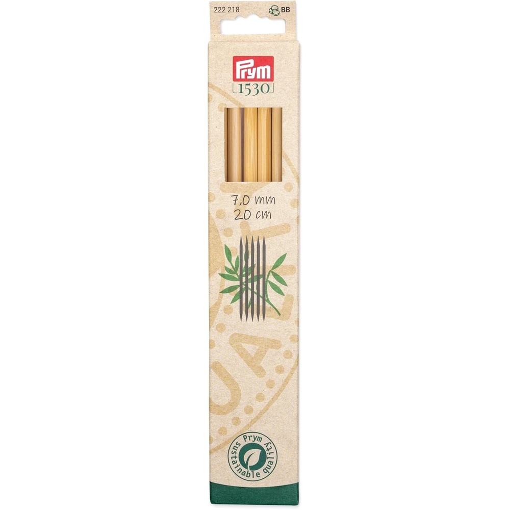 imagePrym 8 Double Point Knitting Needles Bamboo US 0 2mm7 mm