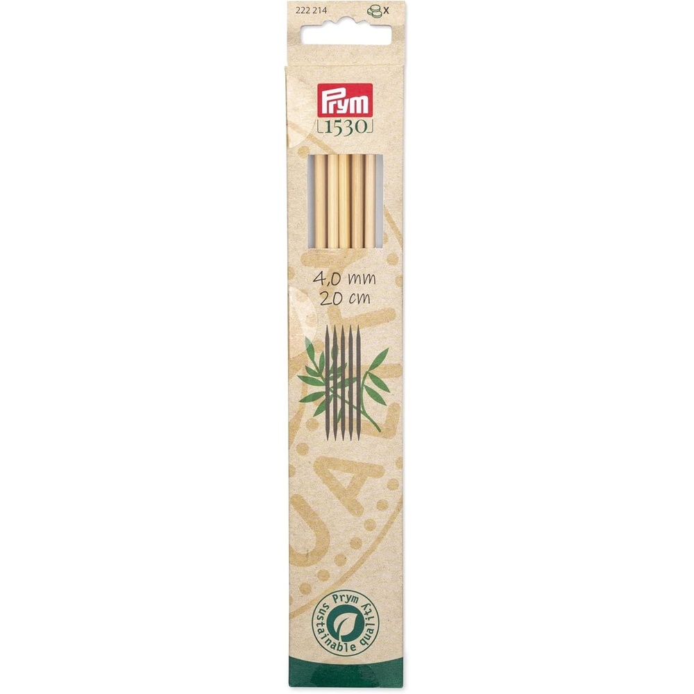 imagePrym 8 Double Point Knitting Needles Bamboo US 0 2mmUS 6 4 mm