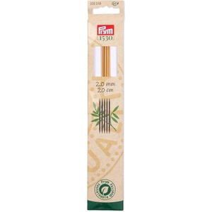 Prym 8″ Double Point Knitting Needles, Bamboo, US 0 (2mm)(US 0 (2 mm))