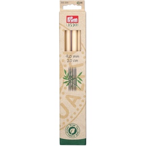 Prym 8″ Double Point Knitting Needles, Bamboo, US 0 (2mm)(US 13 (9 mm))
