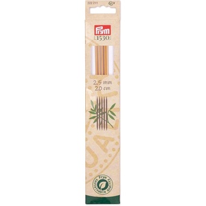Prym 8″ Double Point Knitting Needles, Bamboo, US 0 (2mm)(US 1.5 (2.5 mm))