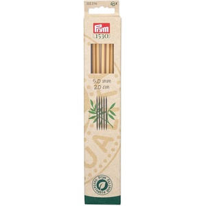 Prym 8″ Double Point Knitting Needles, Bamboo, US 0 (2mm)(US 8 (5 mm))
