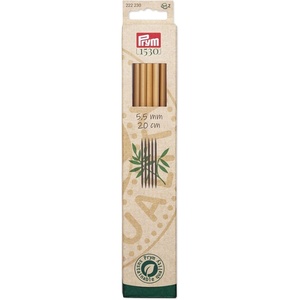 Prym 8″ Double Point Knitting Needles, Bamboo, US 0 (2mm)(US 9 (5.5 mm))