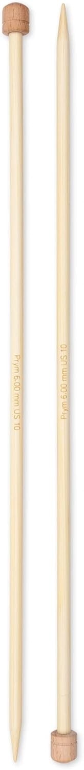 image:imagePrym 13 Single Point Knitting Needles Bamboo US 9 55mmUS 10 6 mm