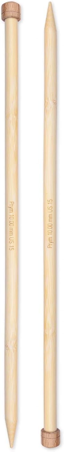image:imagePrym 13 Single Point Knitting Needles Bamboo US 9 55mmUS 15 10 mm