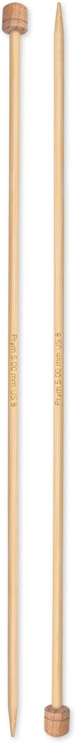 image:imagePrym 13 Single Point Knitting Needles Bamboo US 9 55mmUS 8 5 mm