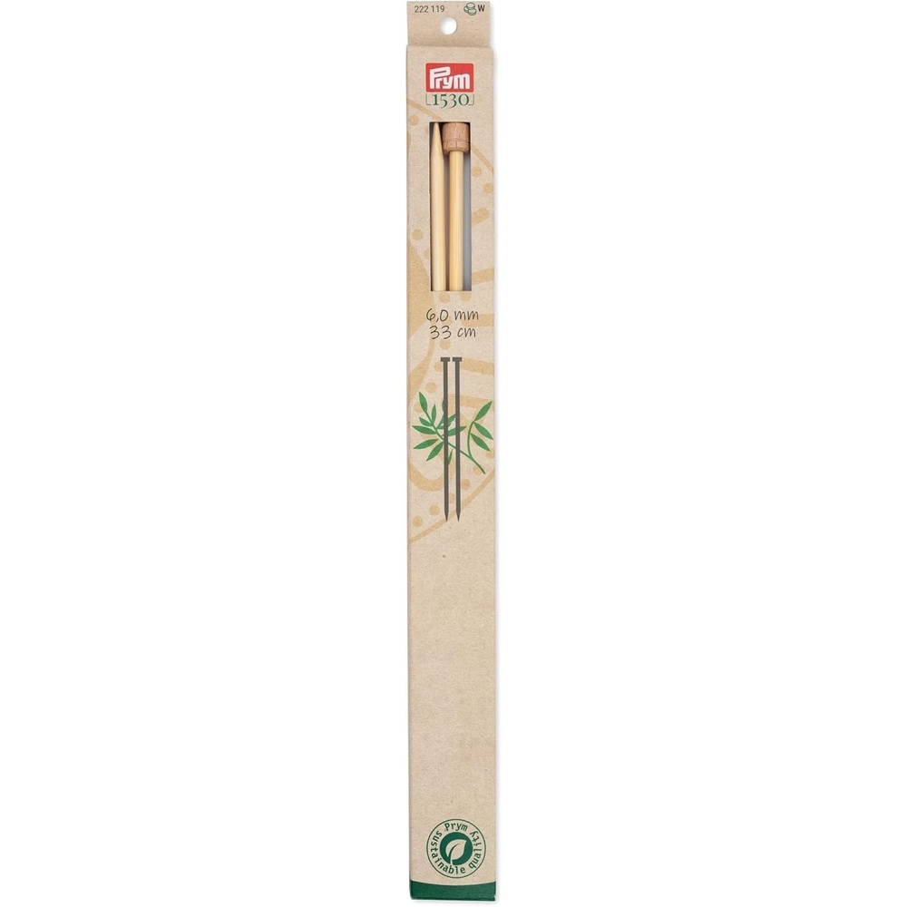 image:imagePrym 13 Single Point Knitting Needles Bamboo US 9 55mmUS 10 6 mm