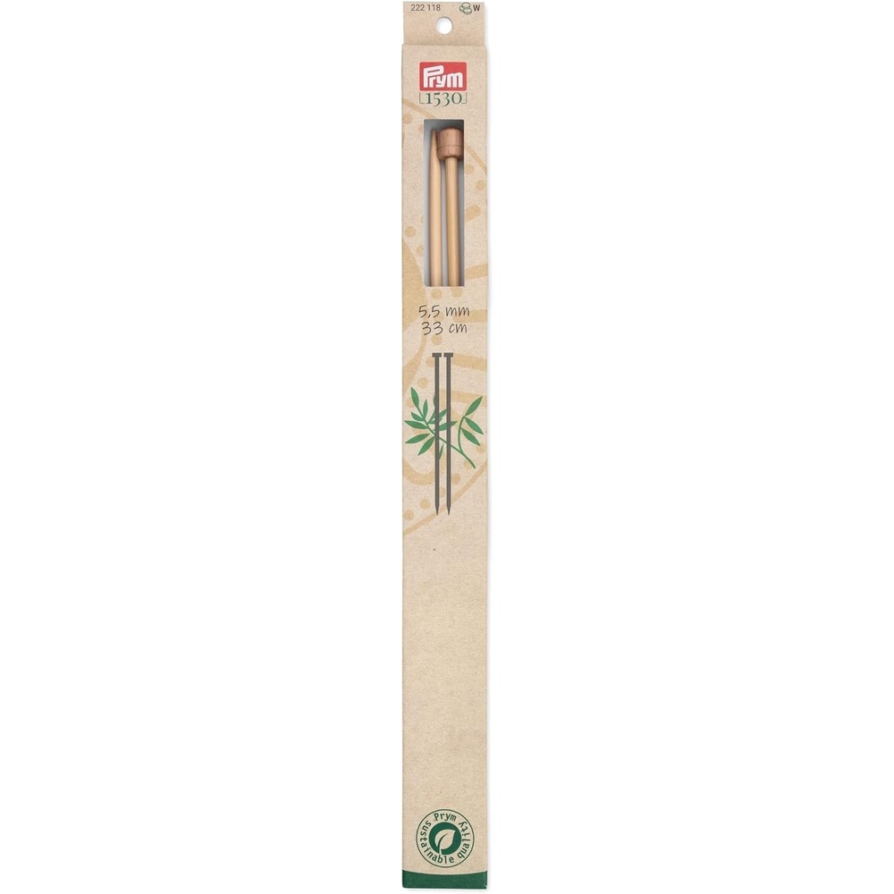 image:imagePrym 13 Single Point Knitting Needles Bamboo US 9 55mmUS 9 55 mm