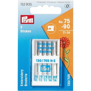 Prym Sewing Machine Needles 75 and 90, Silver