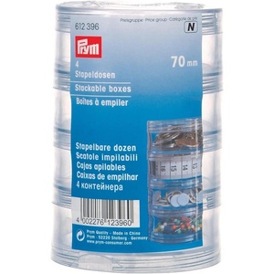 Prym Stackable Boxes, Clear, 4 Compartments