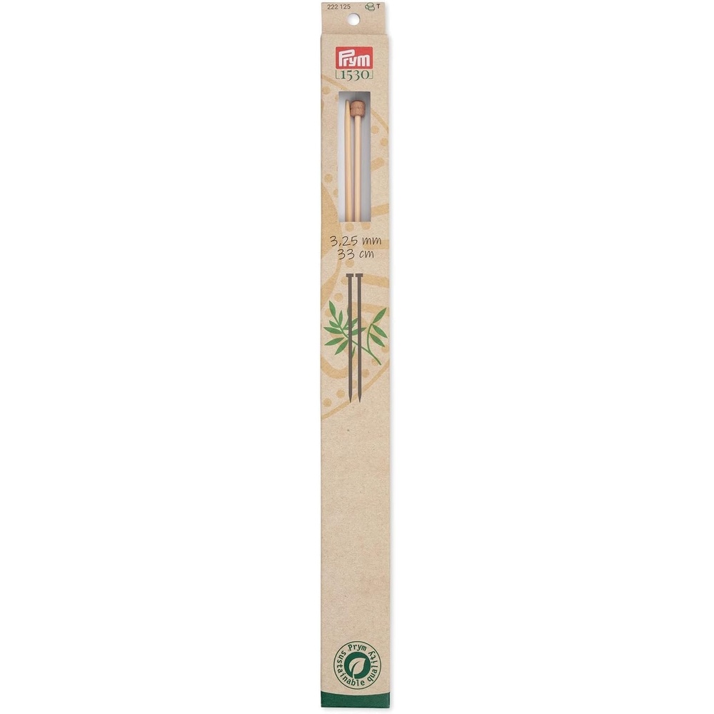 image:imagePrym 13 Single Point Knitting Needles Bamboo US 2 275mmUS 3 325 mm