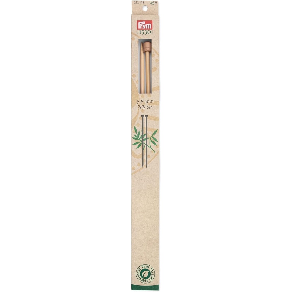 image:imagePrym 13 Single Point Knitting Needles Bamboo US 2 275mmUS 9 55 mm