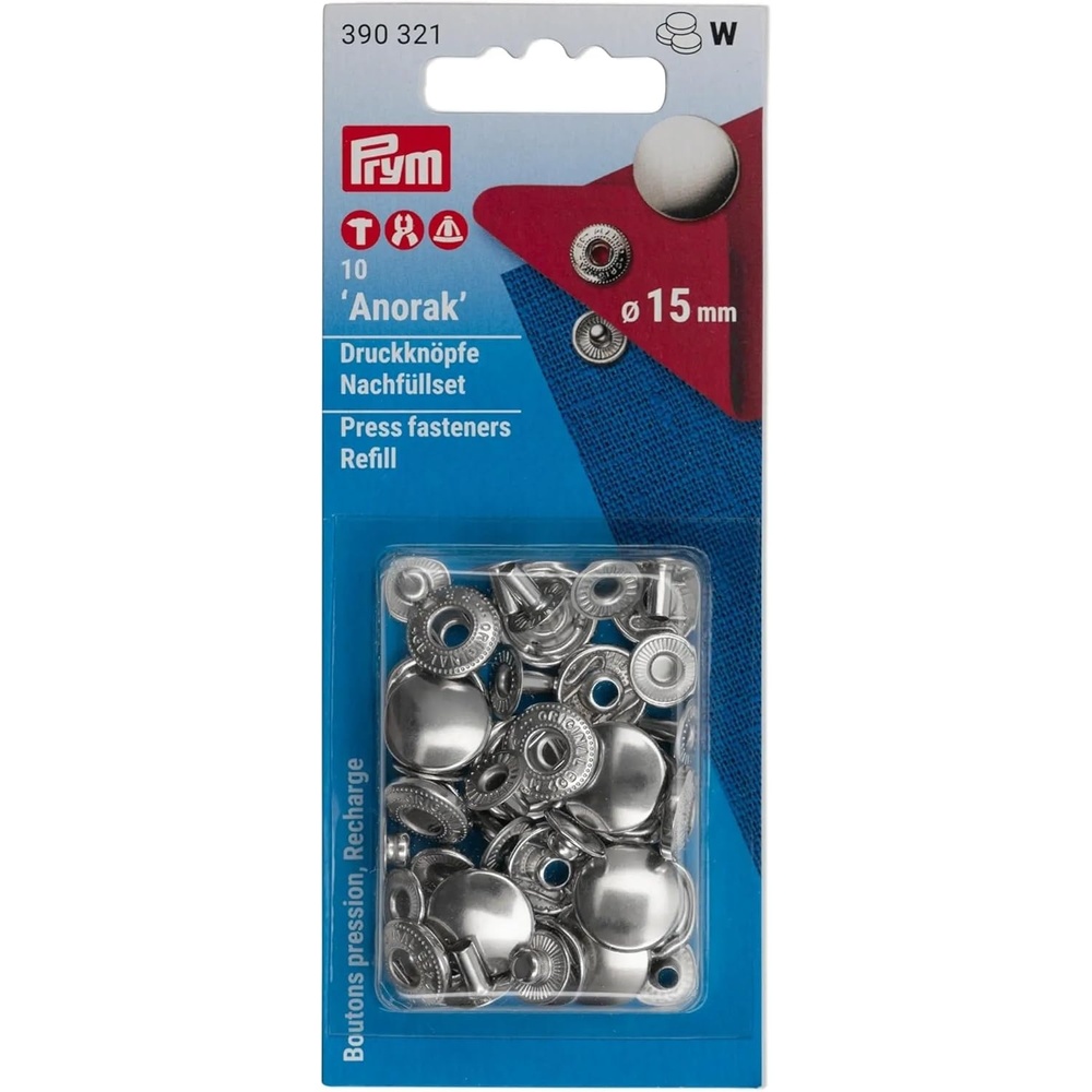 image:imageAnorak 15 mm Refill Silver 10pc15 mm silberfarbig 10 Stck