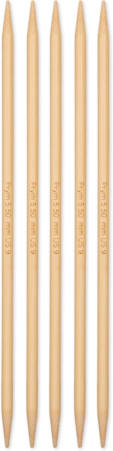 image:imagePrym 8 Double Point Knitting Needles Bamboo US 4 35mmUS 9 55 mm