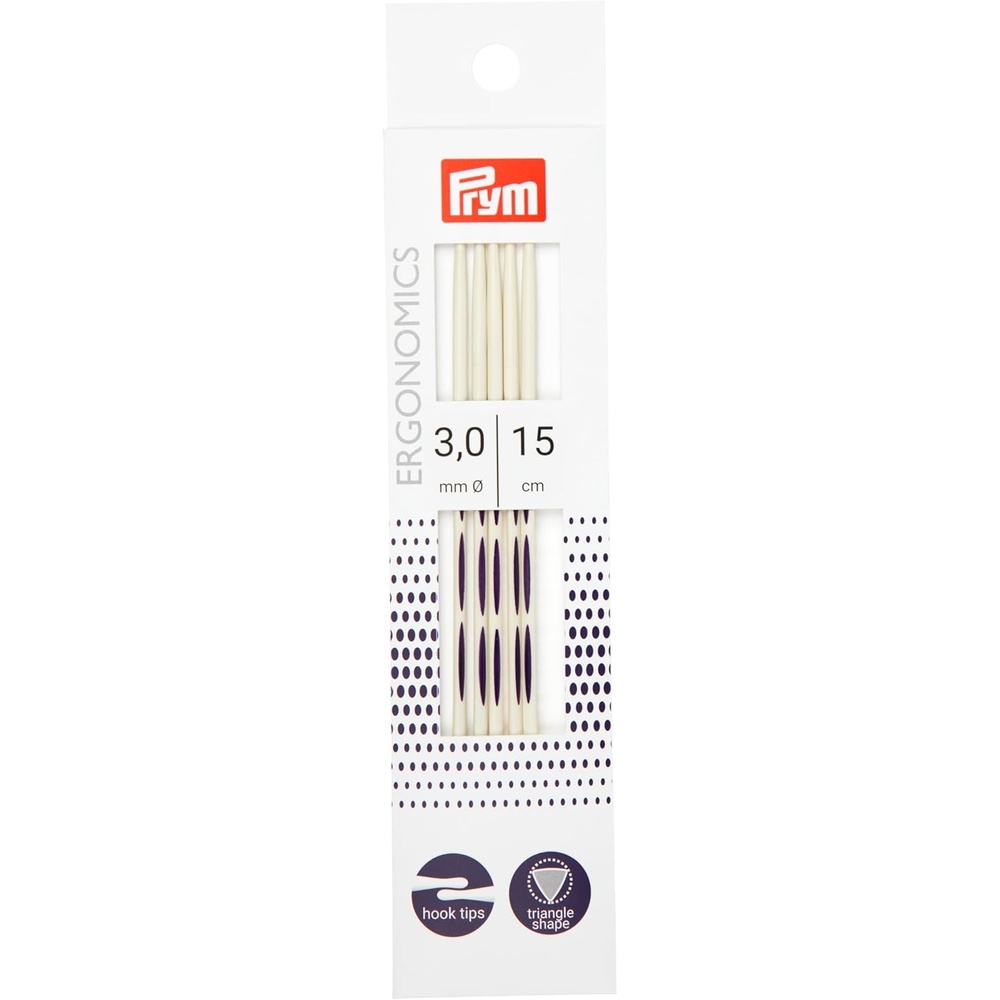 image:imagePrym 6 Ergonomic Double Point Knitting Needles US 2 3mmUS 1 25mm