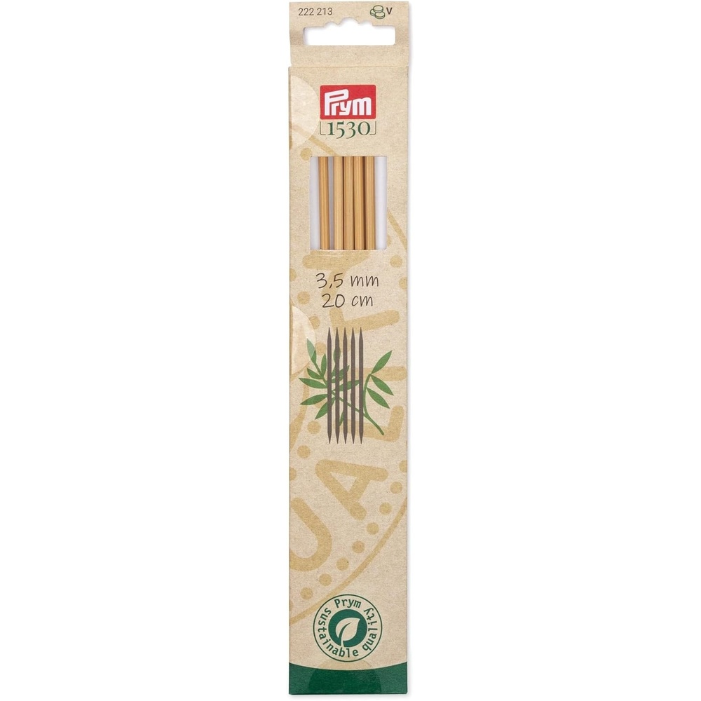 image:imagePrym 8 Double Point Knitting Needles Bamboo US 4 35mmUS 4 35 mm